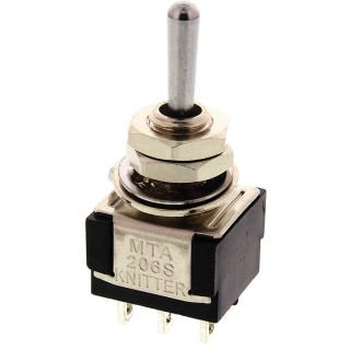 KNITTER-SWITCH Toggle Switch Panel Mount On-On-On DPDT Solder Terminal 250V ac MTA 206 PA