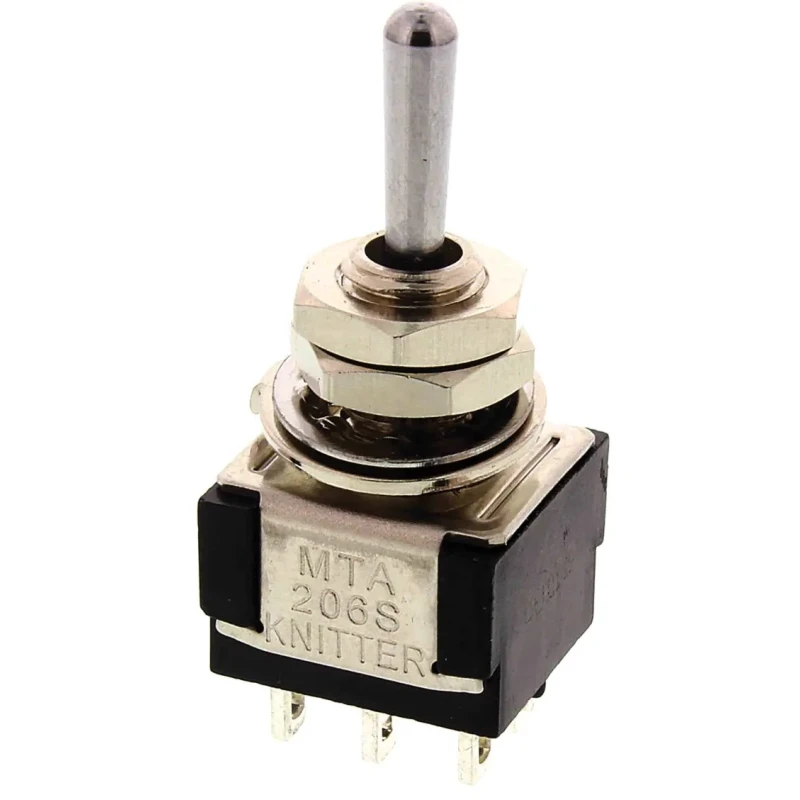 KNITTER-SWITCH Toggle Switch Panel Mount On-On-On DPDT Solder Terminal 250V ac MTA 206 PA