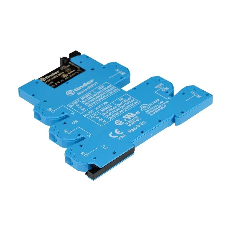 Finder 39 Series Electromechanical Interface Relay DIN Rail Mount 6V AC/DC Coil SPDT 35mA 6A Switching 250V 39.71.0.006.5060