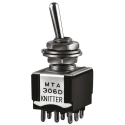 KNITTER-SWITCH Panel Mount Toggle Switch 3PDT On-Off-On 4A 30V DC 250V AC Chromium Plated Actuator MTA 306 H
