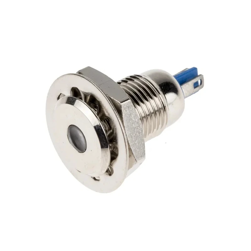 RS PRO White Panel Mount Indicator 24V 15mA Lead Wire Termination IP67 Prominent Bezel 820-0595