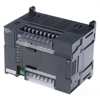 Omron CP1L-EL Series PLC CPU, 12-Input DC, 8 Relay Outputs, Ladder Diagram Programming, DIN Rail Mount 