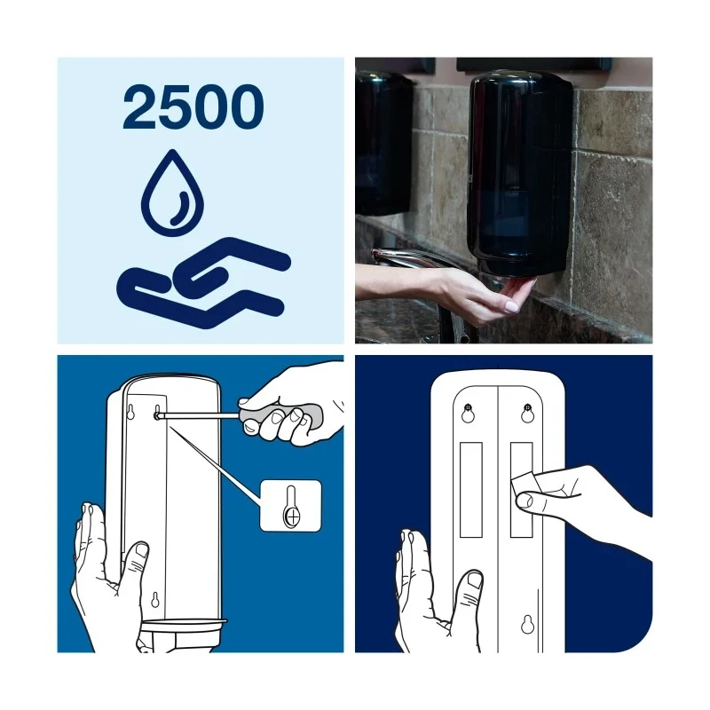 Tork Wall Mounted Foam Soap Dispenser with Intuition Sensor 1 L Automatic Black Plastic 561608