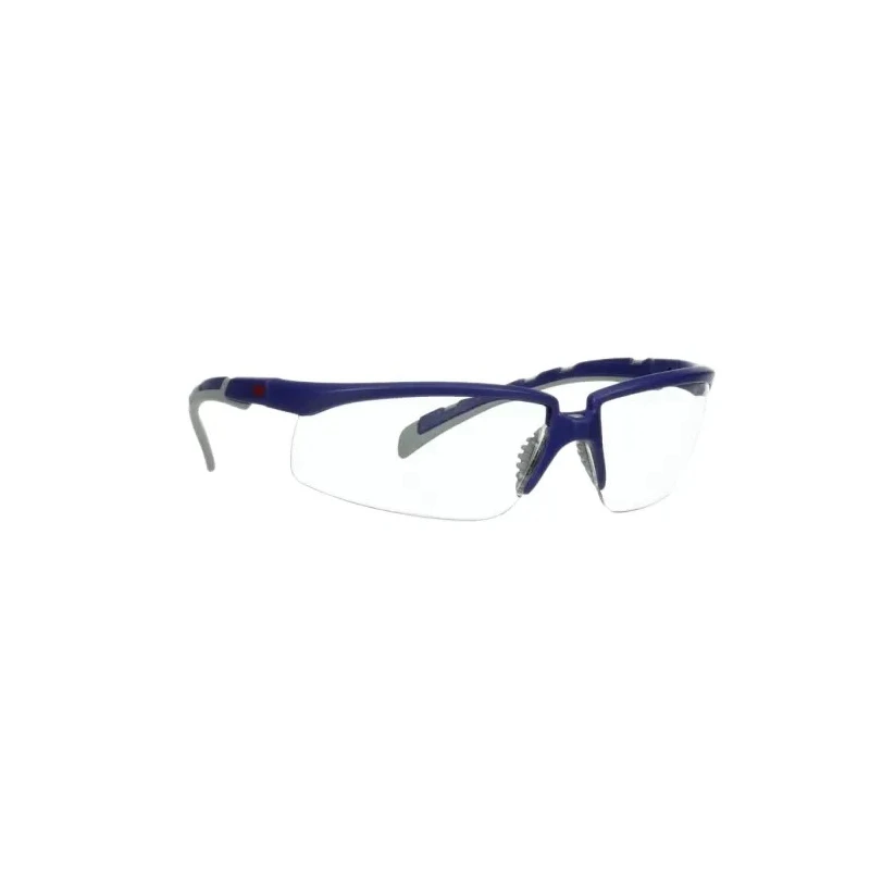 3M 2000 Series Safety Glasses Anti-Fog Anti-Scratch Clear Polycarbonate Lens Blue Grey Plastic Frame S2001AF-BLU