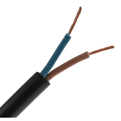 RS PRO 2 Core Power Cable Black 1 mm² 60 °C 750 V AC Stranded Copper Conductor 50 m Length CPE Jacket 821-3235