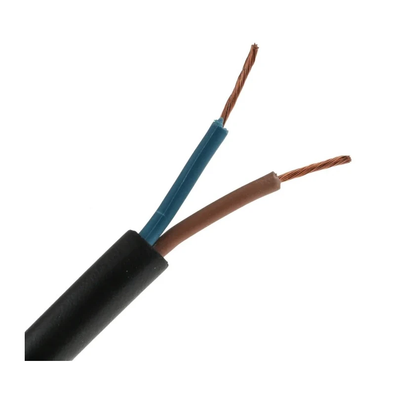 RS PRO 2 Core Power Cable Black 1 mm² 60 °C 750 V AC Stranded Copper Conductor 50 m Length CPE Jacket 821-3235
