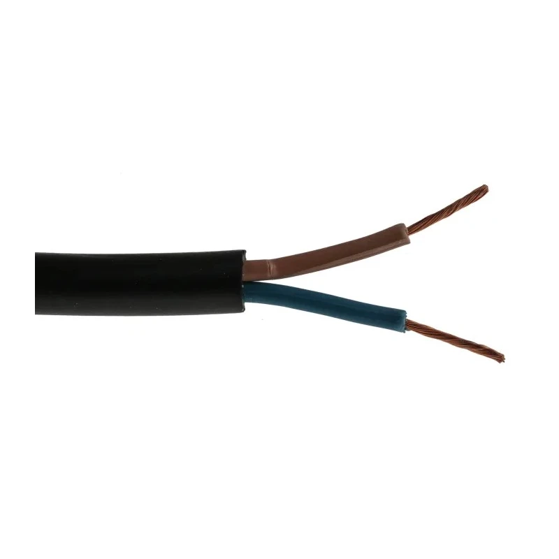 RS PRO 2 Core Power Cable Black 1 mm² 60 °C 750 V AC Stranded Copper Conductor 50 m Length CPE Jacket 821-3235