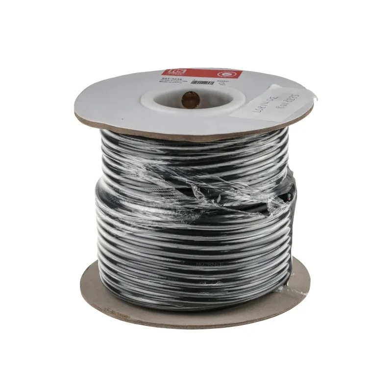 RS PRO 2 Core Power Cable Black 1 mm² 60 °C 750 V AC Stranded Copper Conductor 50 m Length CPE Jacket 821-3235