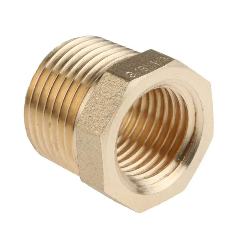 RS PRO Brass Threaded Fitting Straight 3/8 in BSP Male to 1/4 in BSP Female Reducer Bush 203-9016