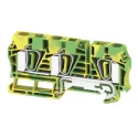 Weidmüller PE Terminal Block ZPE 6/3AN Series, Green Yellow, 6mm² Cable CSA, 1-Level, Clamp Termination, 800V 7907400000
