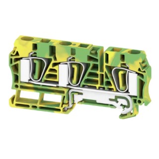 Weidmüller PE Terminal Block ZPE 6/3AN Series, Green Yellow, 6mm² Cable CSA, 1-Level, Clamp Termination, 800V 7907400000
