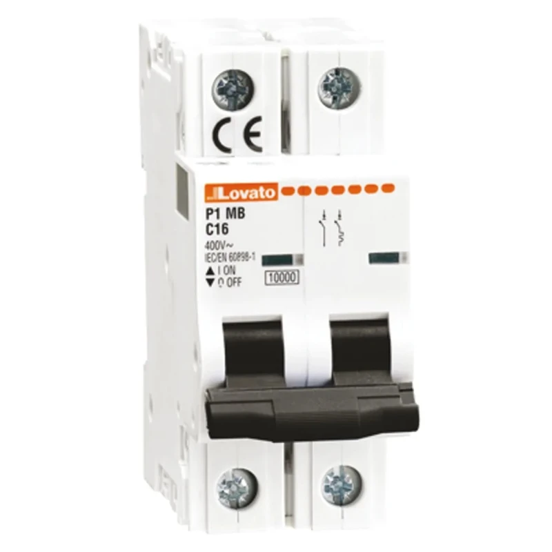 Lovato Electric Modulo P1MB Miniature Circuit Breaker, 1-Pole, 10A, Type C, 230V ac AC, 60V dc DC, 6kA Breaking P1MB