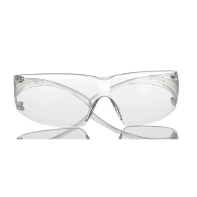 3M SecureFit Safety Glasses with Clear Polycarbonate Lens and Frame, UV Resistant, ANSI Z87.1-2010 SF201AS