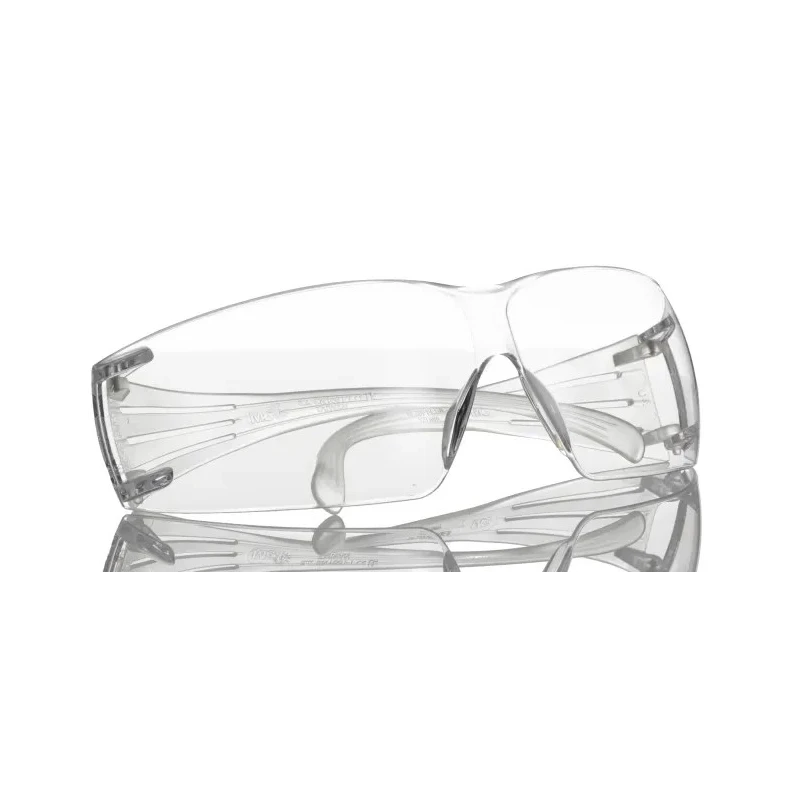 3M SecureFit Safety Glasses with Clear Polycarbonate Lens and Frame, UV Resistant, ANSI Z87.1-2010 SF201AS