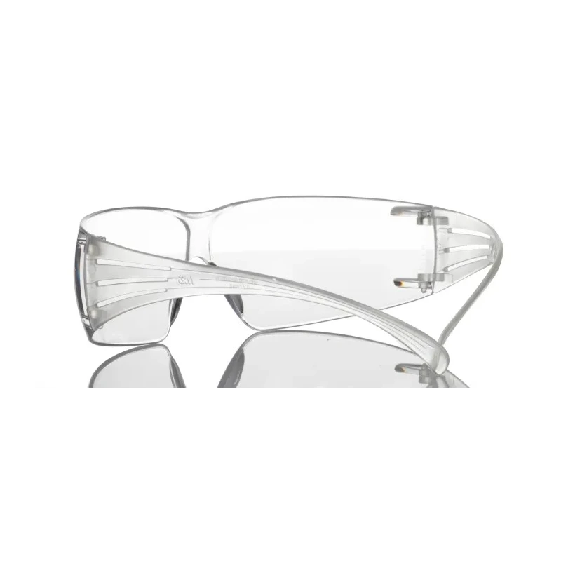 3M SecureFit Safety Glasses with Clear Polycarbonate Lens and Frame, UV Resistant, ANSI Z87.1-2010 SF201AS