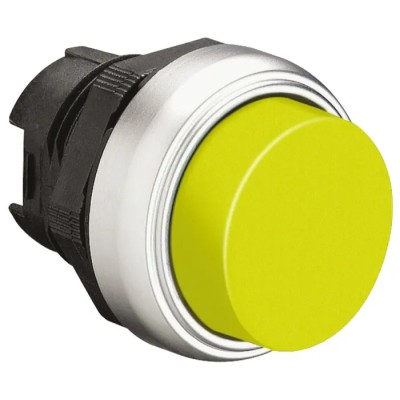 Lovato Electric Platinum Series Yellow Spring Return Push Button Head, 22 mm Cutout, IP67, IP66, IP69K LPCB205