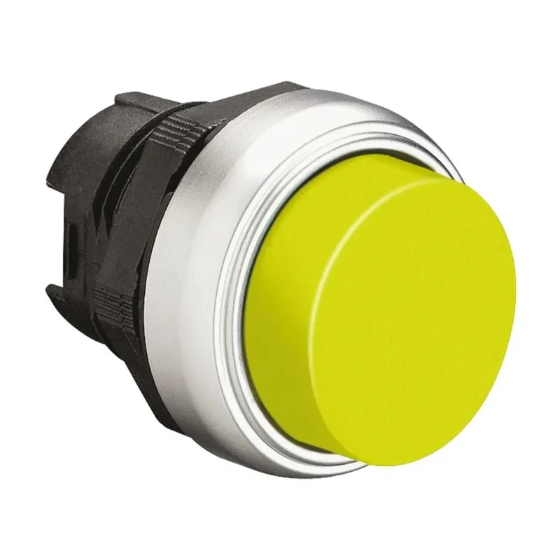 Lovato Electric Platinum Series Yellow Spring Return Push Button Head, 22 mm Cutout, IP67, IP66, IP69K LPCB205