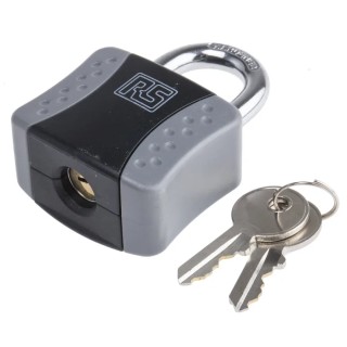 RS PRO Key Steel Padlock, 7 mm Shackle Diameter, 30 mm Shackle Length, 47 mm Width, Model 827-4401