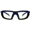 3M Solus Safety Glasses with Anti-Scratch, Anti-Fog Coating, Clear Polycarbonate Lens, Multi-Color Frame S2001SGAF-BGR-F