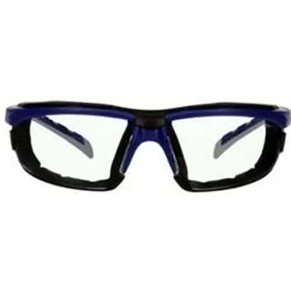 3M Solus Safety Glasses with Anti-Scratch, Anti-Fog Coating, Clear Polycarbonate Lens, Multi-Color Frame S2001SGAF-BGR-F