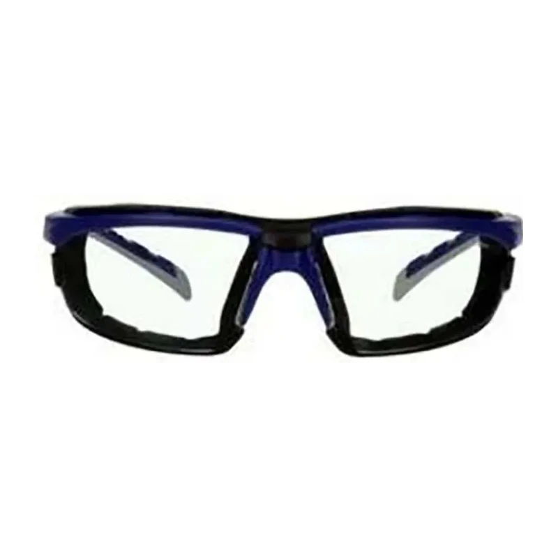 3M Solus Safety Glasses with Anti-Scratch, Anti-Fog Coating, Clear Polycarbonate Lens, Multi-Color Frame S2001SGAF-BGR-F