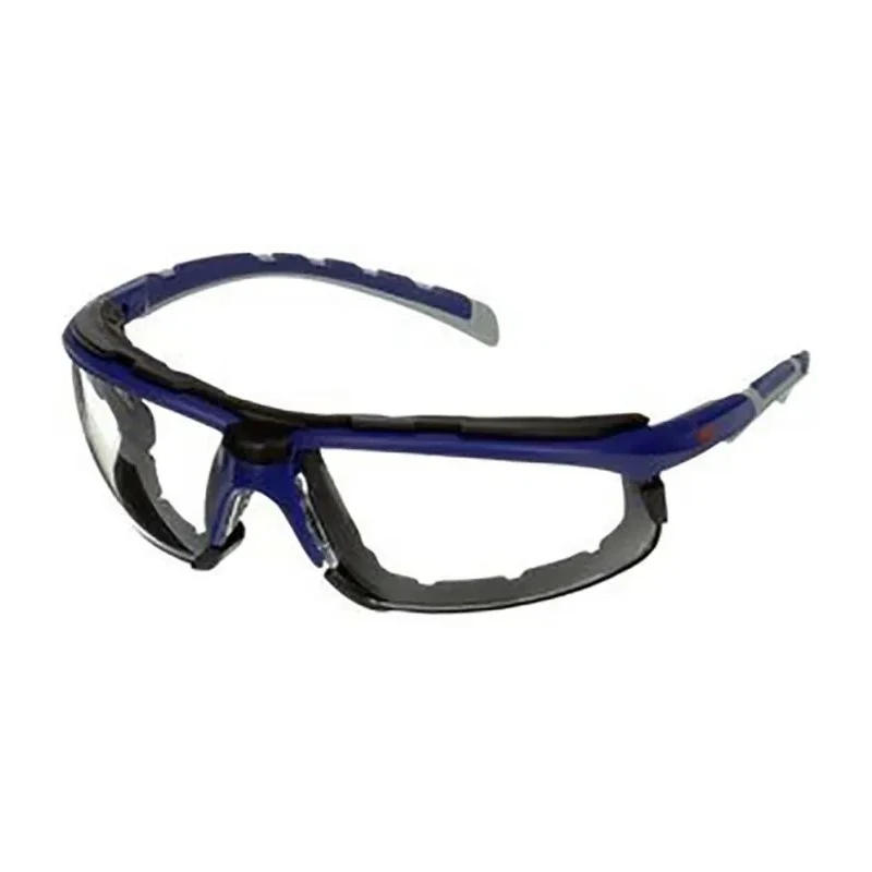 3M Solus Safety Glasses with Anti-Scratch, Anti-Fog Coating, Clear Polycarbonate Lens, Multi-Color Frame S2001SGAF-BGR-F