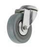 RS PRO Swivel Castor 70 kg Capacity 75 mm Rubber Wheel Plain Bearing 100 mm Height 828-6338