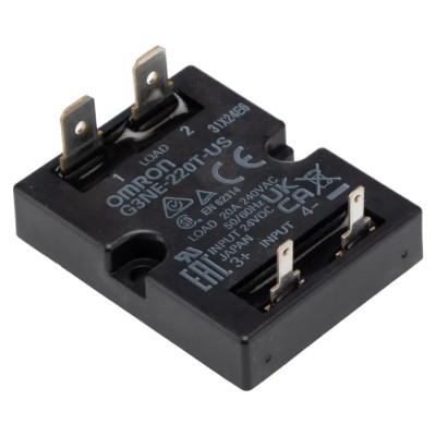 Omron Solid State Relay 20 A Load, Screw Mount, 264 V ac Load, 28.8V dc Control G3NE