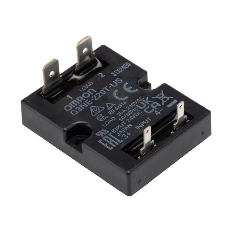 Omron Solid State Relay 20 A Load, Screw Mount, 264 V ac Load, 28.8V dc Control G3NE