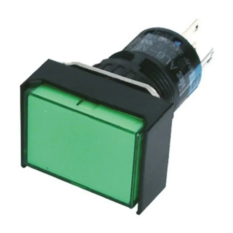 Idec AL Series Illuminated Push Button Switch, Momentary, 16 mm Panel Cutout, SPDT, Green LED, IP65, 250 V AC AL6H-M14P-G