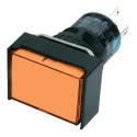 Idec Illuminated Push Button Switch, Momentary, Panel Mount, 16 mm Cutout, SPDT, Amber LED, IP65, 250 V AC AL6H-M14P-A
