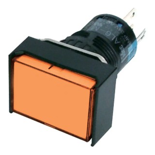 Idec Illuminated Push Button Switch, Momentary, Panel Mount, 16 mm Cutout, SPDT, Amber LED, IP65, 250 V AC AL6H-M14P-A