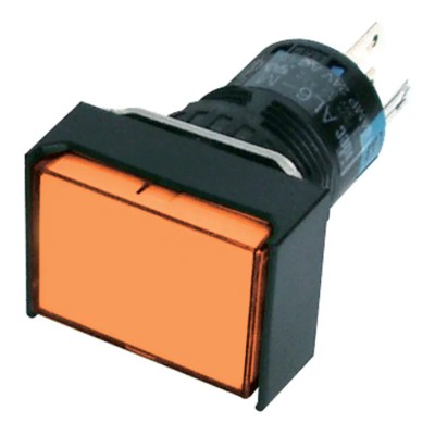 Idec Illuminated Push Button Switch, Momentary, Panel Mount, 16 mm Cutout, SPDT, Amber LED, IP65, 250 V AC AL6H-M14P-A