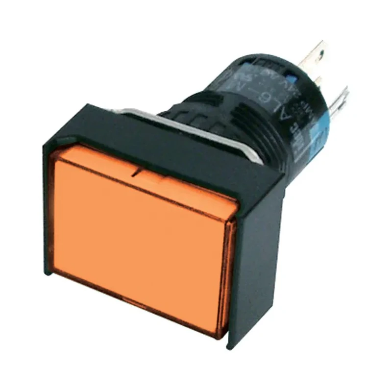 Idec Illuminated Push Button Switch, Momentary, Panel Mount, 16 mm Cutout, SPDT, Amber LED, IP65, 250 V AC AL6H-M14P-A