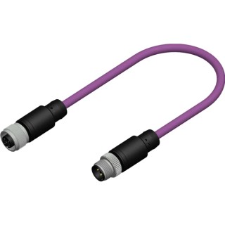 RS PRO Sensor Actuator Cable Female 5 Way Straight to Male 5 Way Straight M12 Connector PVC Jacket 2m 60V 206-7652