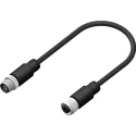 RS PRO Female 8 Way Straight to Male 8 Way Straight Sensor Actuator Cable 5 m 30V Black Polyurethane Jacket 206-7659