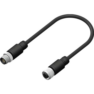 RS PRO Female 8 Way Straight to Male 8 Way Straight Sensor Actuator Cable 5 m 30V Black Polyurethane Jacket 206-7659