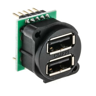 RS PRO Straight Panel Female 2 Port USB Type A USB Connector USB 2.0 830-0074