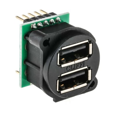RS PRO Straight Panel Female 2 Port USB Type A USB Connector USB 2.0 830-0074
