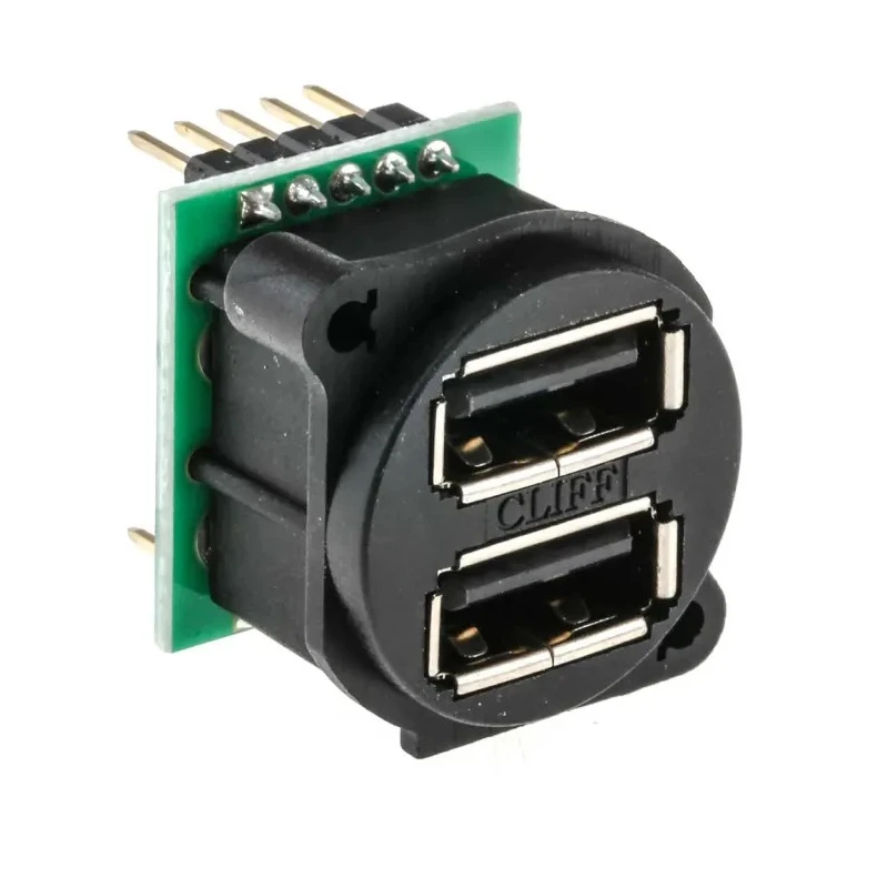 RS PRO Straight Panel Female 2 Port USB Type A USB Connector USB 2.0 830-0074