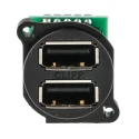 RS PRO Straight Panel Female 2 Port USB Type A USB Connector USB 2.0 830-0074