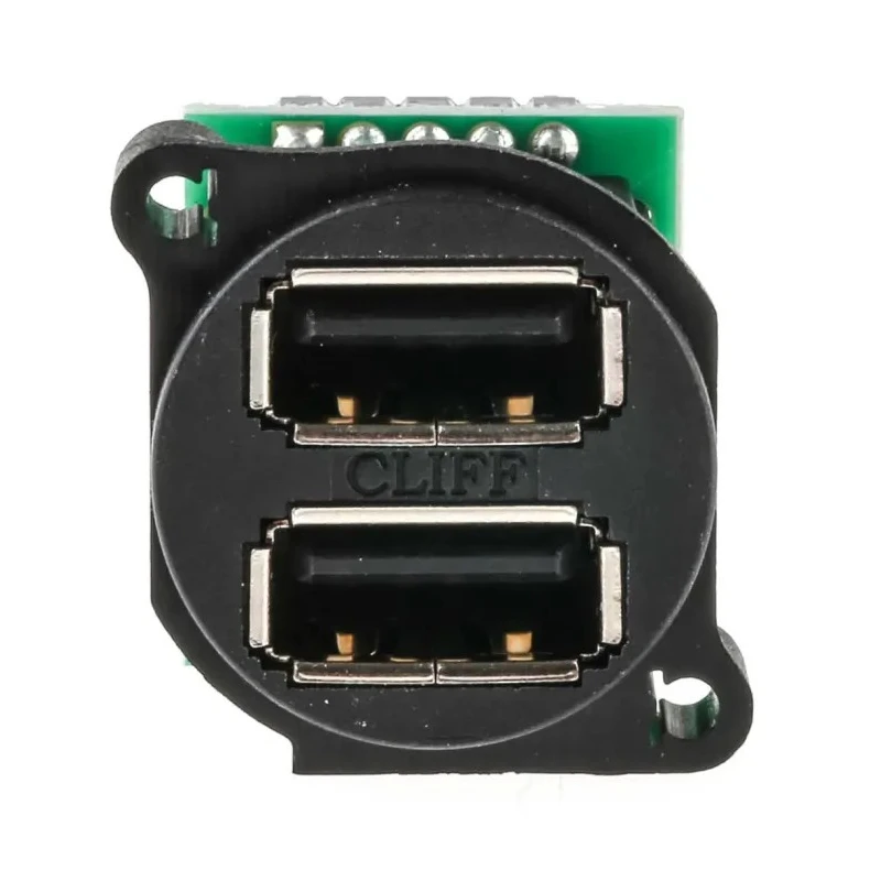 RS PRO Straight Panel Female 2 Port USB Type A USB Connector USB 2.0 830-0074