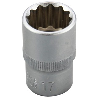 RS PRO 1/2 in Drive 17 mm 12 Point Square Socket 830-4111