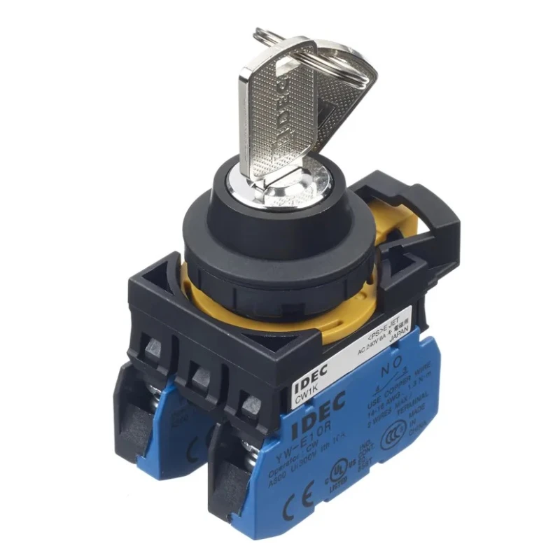 Idec Key Switch, Latching Operation, 2 NO Contact Configuration, 10A Current Rating, 3 Positions, Screw Terminal IP66