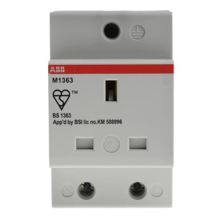 ABB 13A Grey 1 Gang DIN Rail Mount Plug Socket Type G British Indoor IP20 250V 2CSM259343R0721 M1363