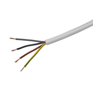 RS PRO 4 Core Power Cable White 0.75mm² 500V 70°C Thermoplastic Jacket 100m 836-0741