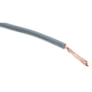 RS PRO 6491B Series Grey 1.5 mm² Hook Up Wire, 15 AWG, 27/0.25 mm Strands, 100 m Length, Cross Linked Polyolefin 836-0802