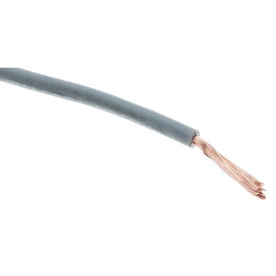 RS PRO 6491B Series Grey 1.5 mm² Hook Up Wire, 15 AWG, 27/0.25 mm Strands, 100 m Length, Cross Linked Polyolefin 836-0802