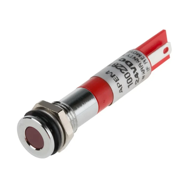 RS PRO Red Panel Mount Indicator 24V DC 20mA Solder Lug Termination IP67 Flush Bezel 838-5582