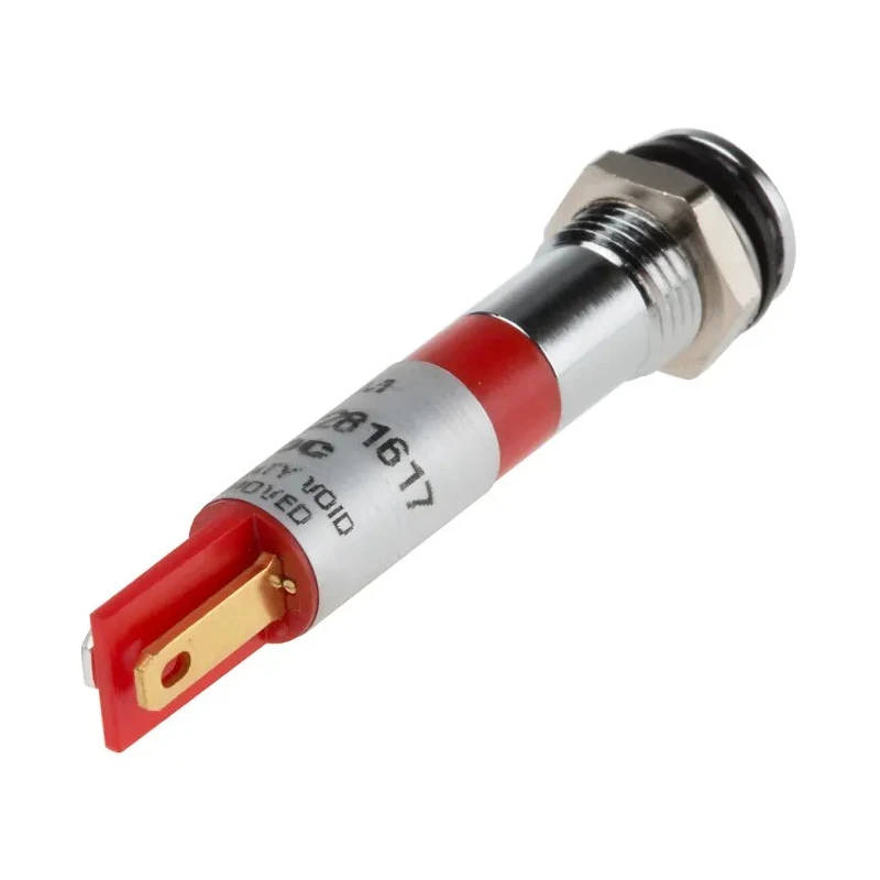 RS PRO Red Panel Mount Indicator 24V DC 20mA Solder Lug Termination IP67 Flush Bezel 838-5582